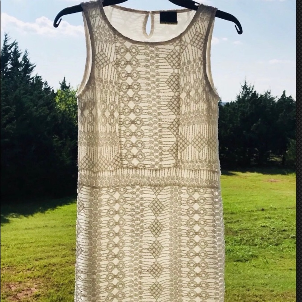New Elegant White Knit Mini Dress SzXS